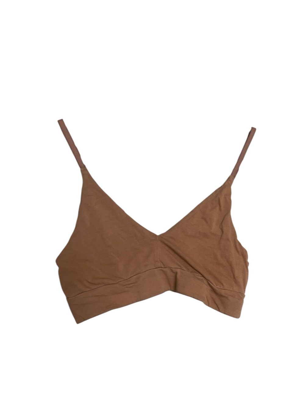 Pact Brown V-Neck Seamless Bralette